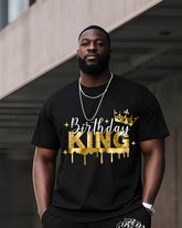 Big Boys June Festival Black History King Printed Short Sleeve Trousers Suit